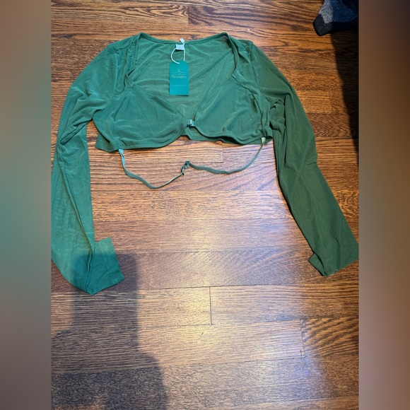 Mido Forest Green Long Sleeve Blouse - Picture 1 of 5